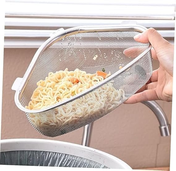 Multipurpose Stainless Steel Collander for Washing Rice,Fruits,Vegetables and Grains to Filter Easily in The Kitchen Bowl (Large)