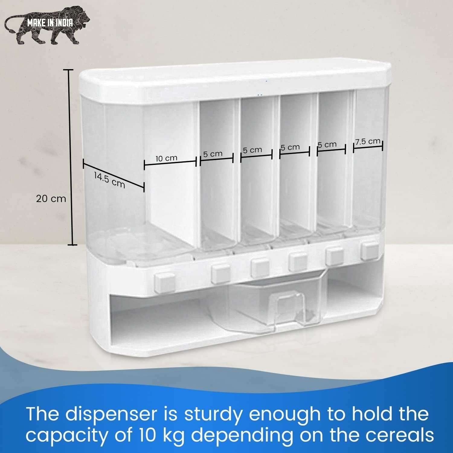 Multipurpose Box for Kitchen| Airtight BPA-Free Plastic 6 Section Storage Container, Transparent Pickle Box for Spices| Dry Fruits, Snacks Pack Of 1
